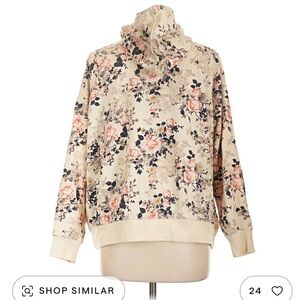 🌸 TORRID SIZE 2 Floral Zip Hoodie - Soft Pink & Gray Roses PRETTY 2X 18/20